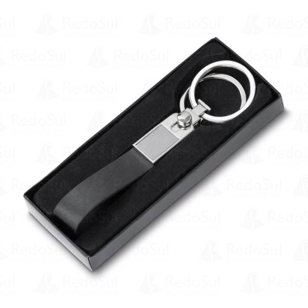 Chaveiro Metálico Personalizado com Couro Sintético Chaveiro Metálico Personalizado com Couro Sintético